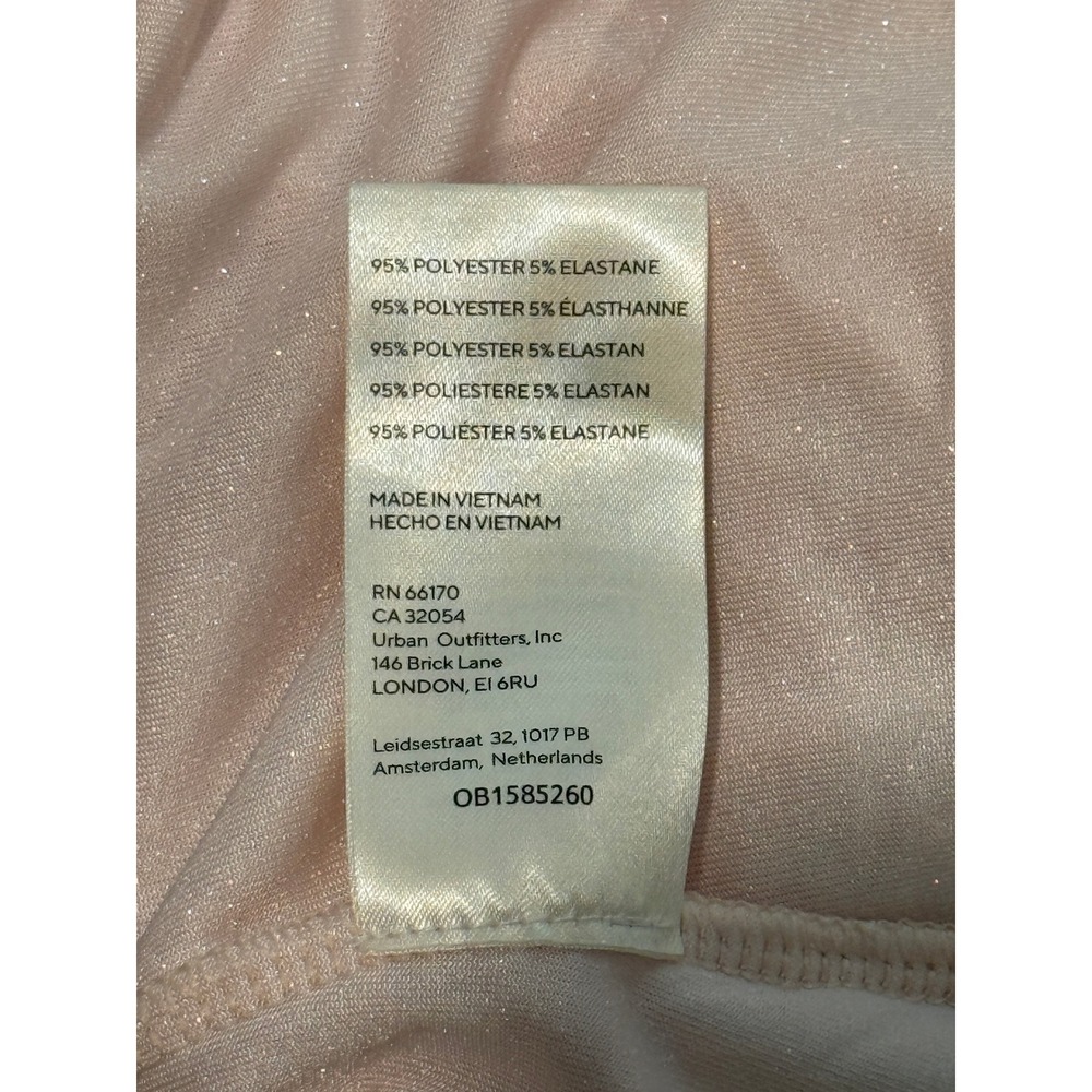 Free People Blush Pink / Peach Velvet Ruffle Sleeve Smocked Blouse Womens S - Picture 5 of 5